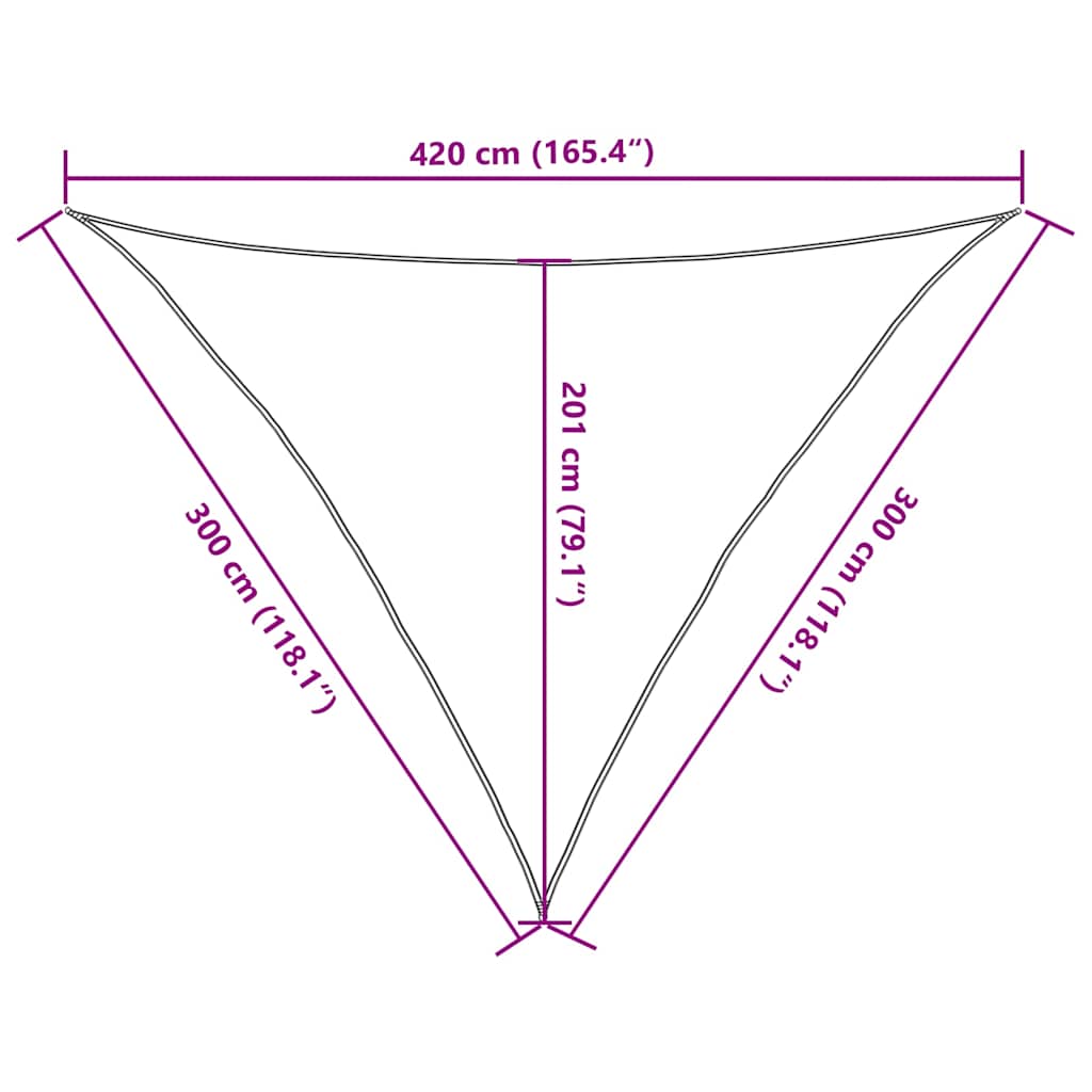 vidaXL Πανί Σκίασης 160 γρ./μ² Τριγωνικό Άμμος 3x3x4,2 μ. HDPE