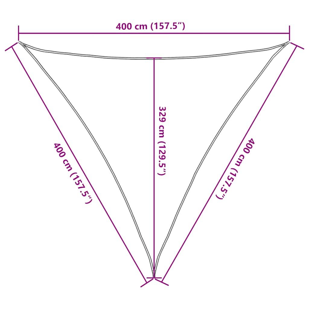 vidaXL Πανί Σκίασης 160 γρ./μ² Τριγωνικό Άμμος 4x4x4 μ. HDPE