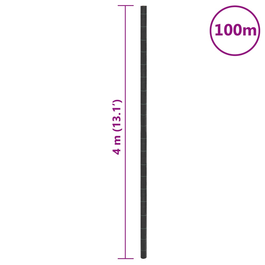 vidaXL Μεμβράνη Εδαφοκάλυψης Μαύρη 4x100 μ. από Πολυπροπυλένιο