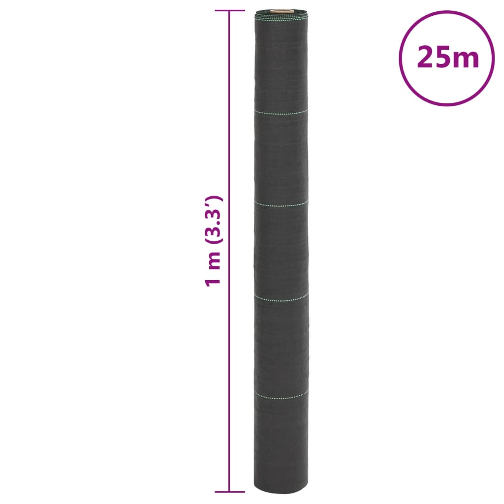 vidaXL Μεμβράνη Εδαφοκάλυψης Μαύρη 1x25 μ. από Πολυπροπυλένιο