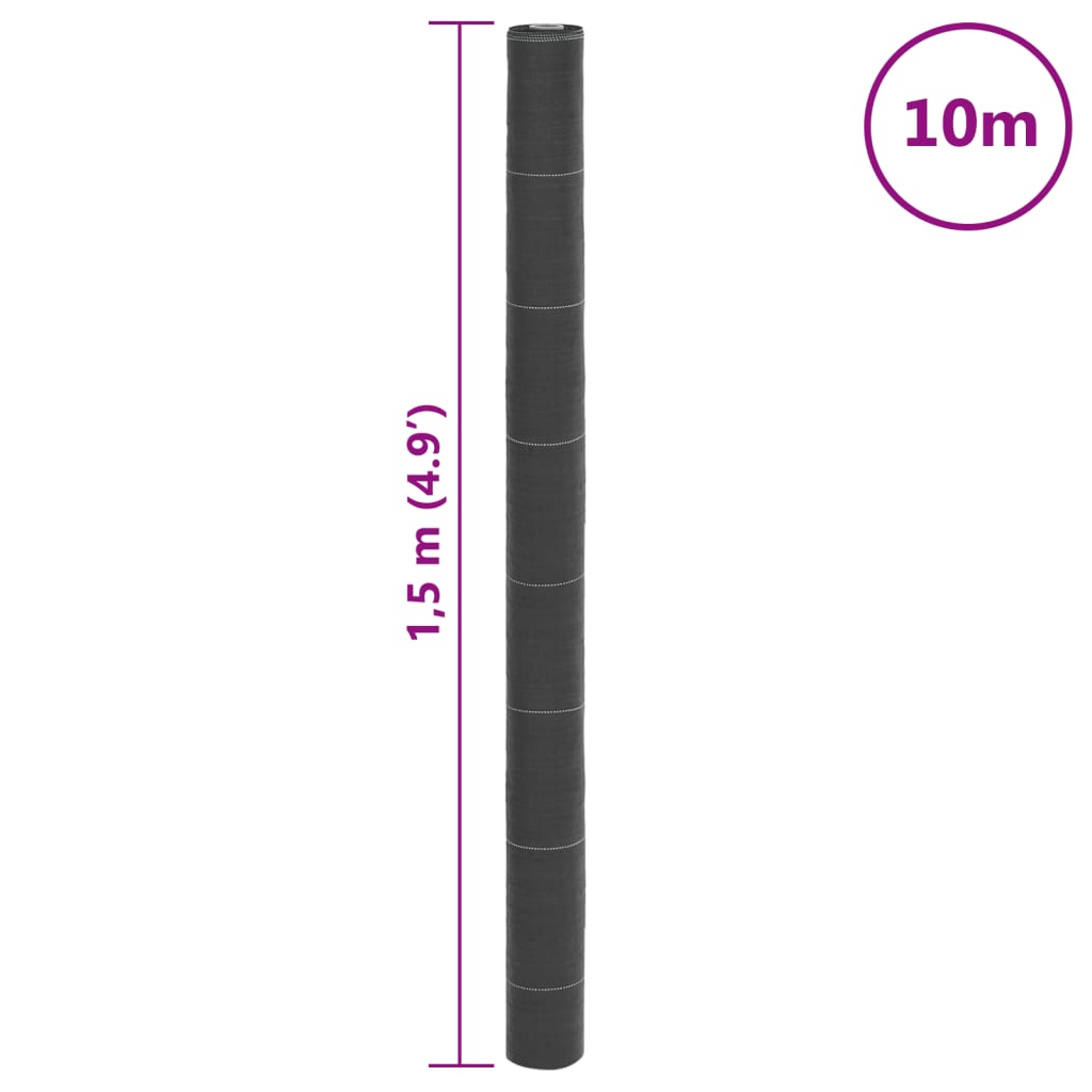 vidaXL Μεμβράνη Εδαφοκάλυψης Μαύρη 1,5x10 μ. από Πολυπροπυλένιο