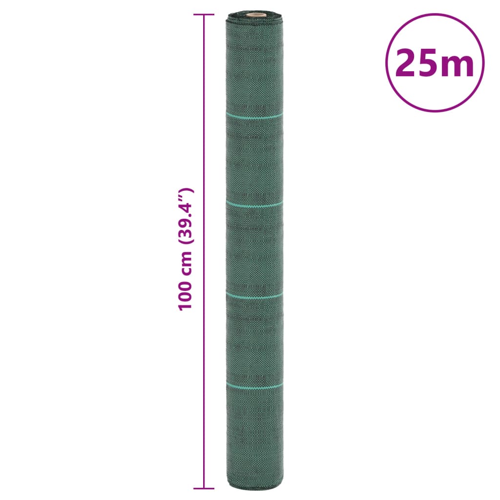 vidaXL Μεμβράνη Εδαφοκάλυψης Πράσινη 1x25 μ. από Πολυπροπυλένιο