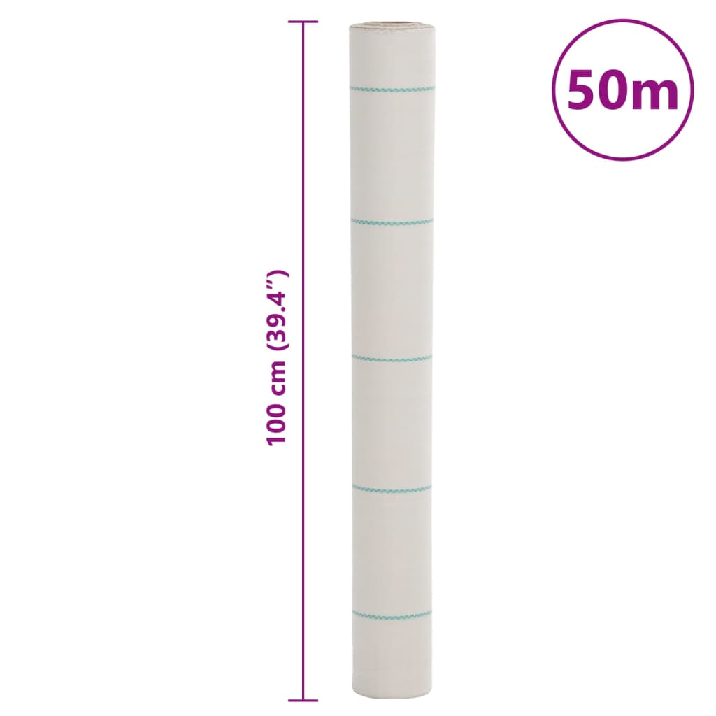 vidaXL Μεμβράνη Εδαφοκάλυψης Λευκή 1 x 50 μ. από Πολυπροπυλένιο