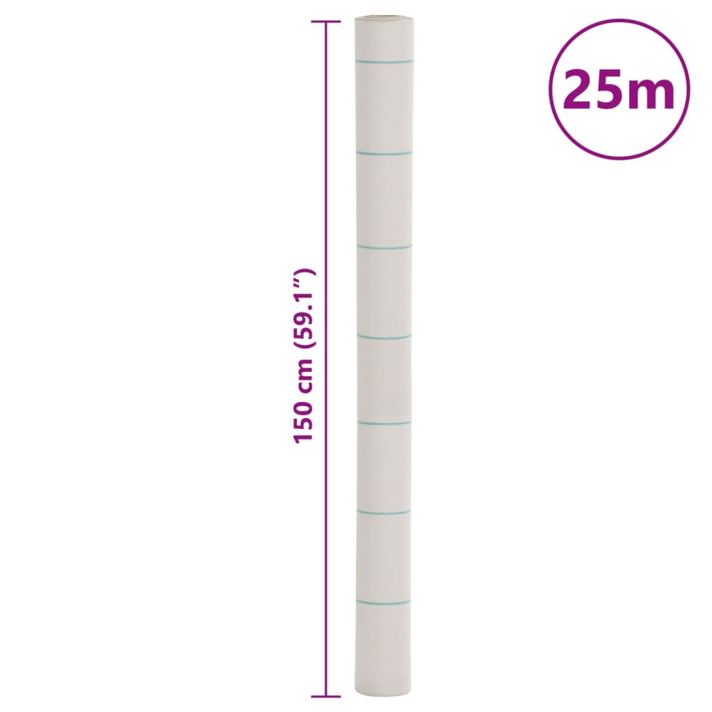 vidaXL Μεμβράνη Εδαφοκάλυψης Λευκή 1,5x25 μ. από Πολυπροπυλένιο