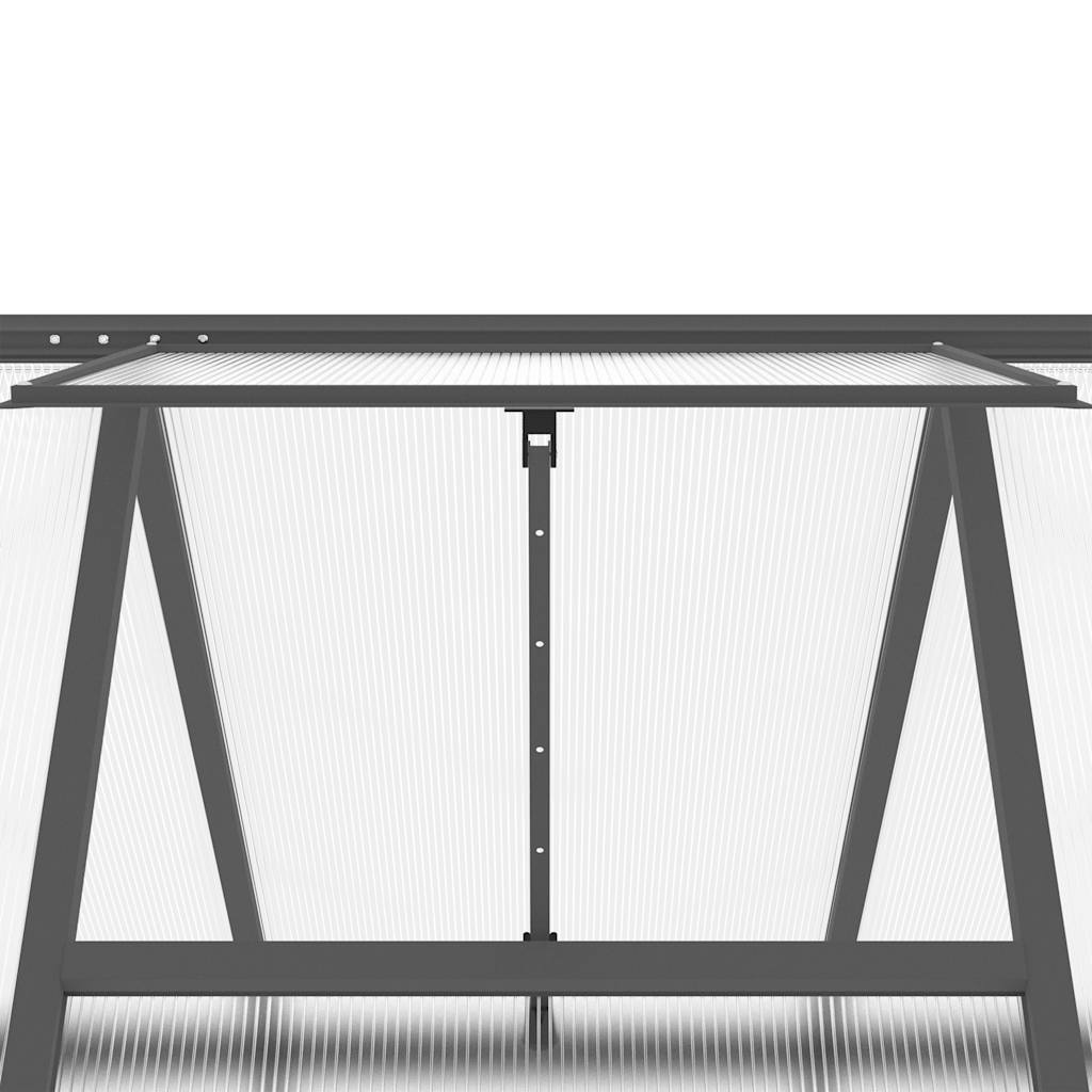 vidaXL Θερμοκήπιο με Πλαίσιο Βάσης Ανθρακί 169x169x195 εκ. Αλουμίνιο