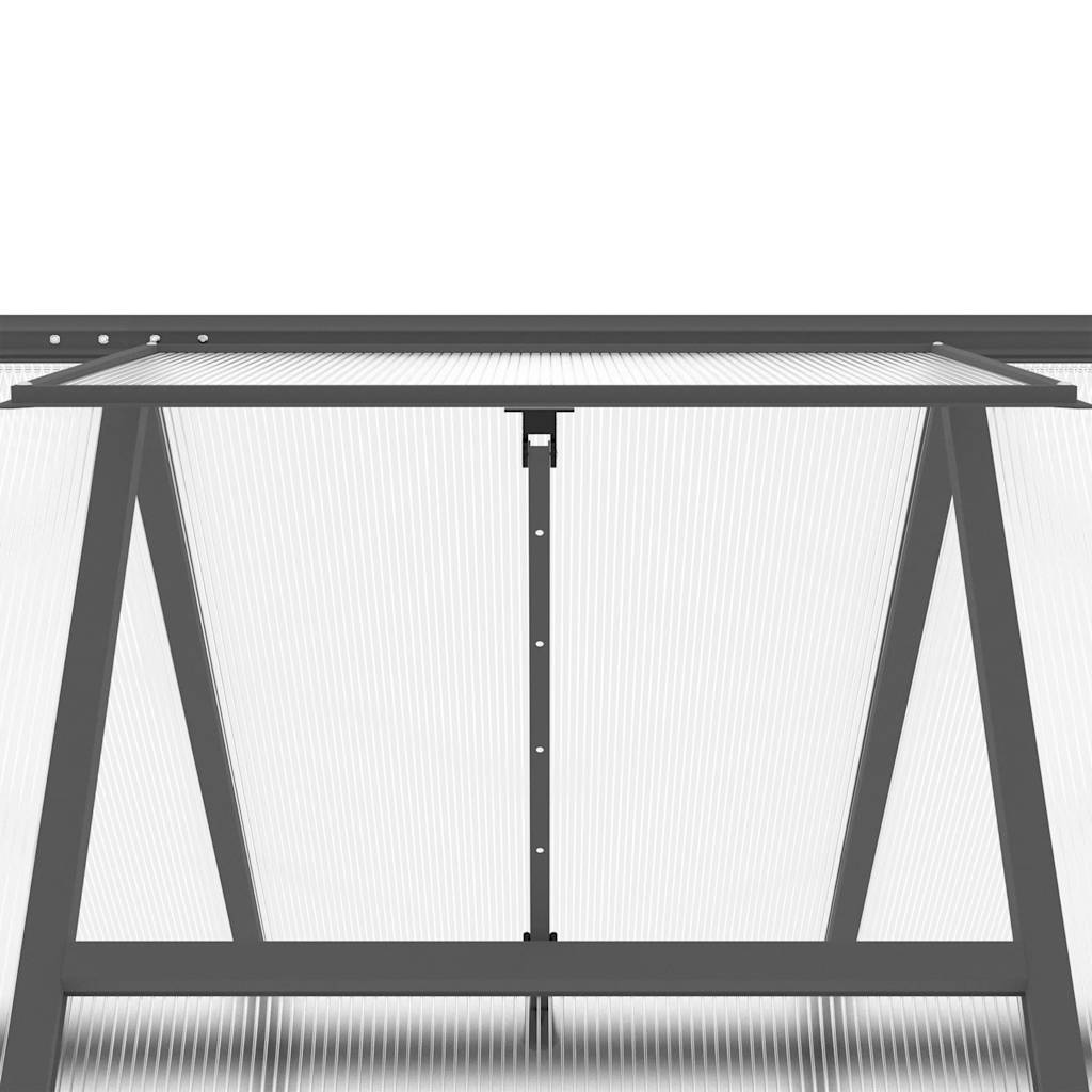 vidaXL Θερμοκήπιο με Πλαίσιο Βάσης Ανθρακί 224x169x195 εκ. Αλουμίνιο