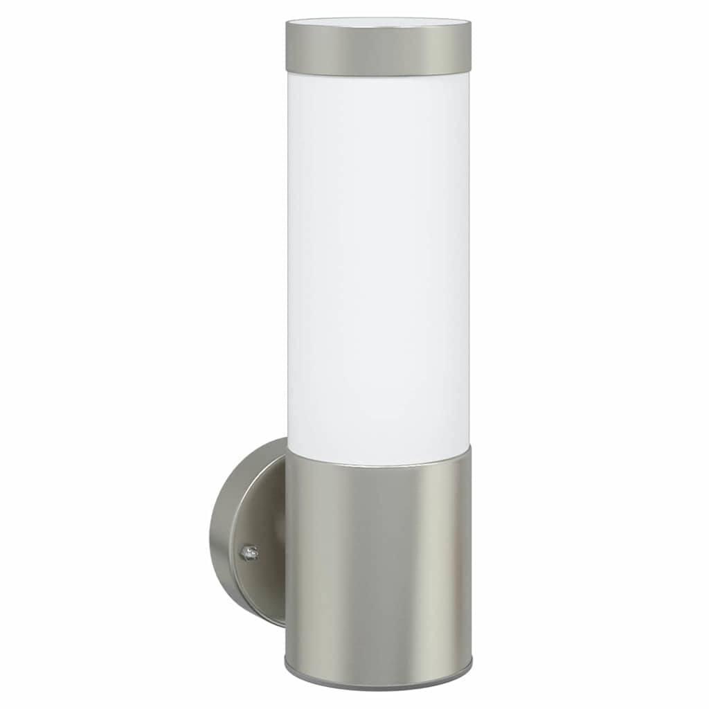 vidaXL Εξωτερικά Φωτιστικά Τοίχου 2 pcs Ασημί 12 x 7.5 x 27 εκ