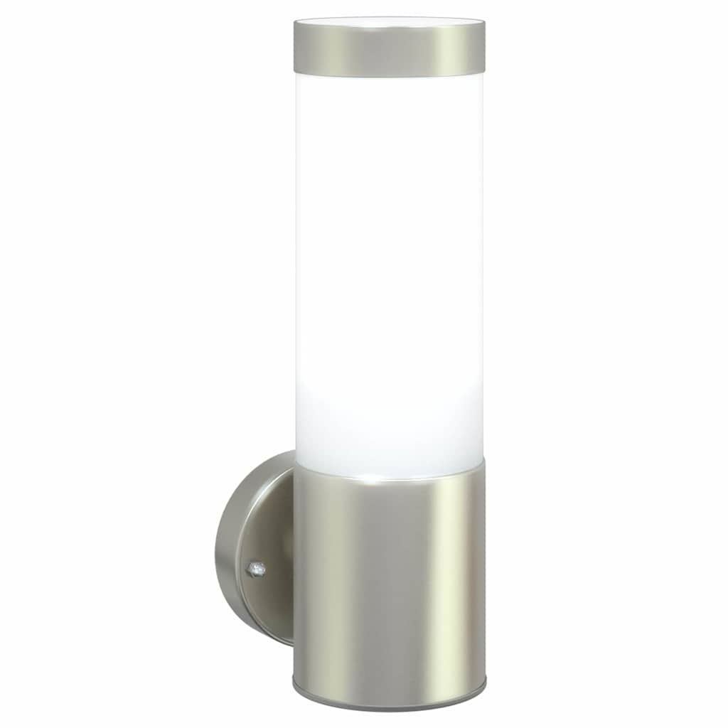 vidaXL Εξωτερικά Φωτιστικά Τοίχου 2 pcs Ασημί 12 x 7.5 x 27 εκ