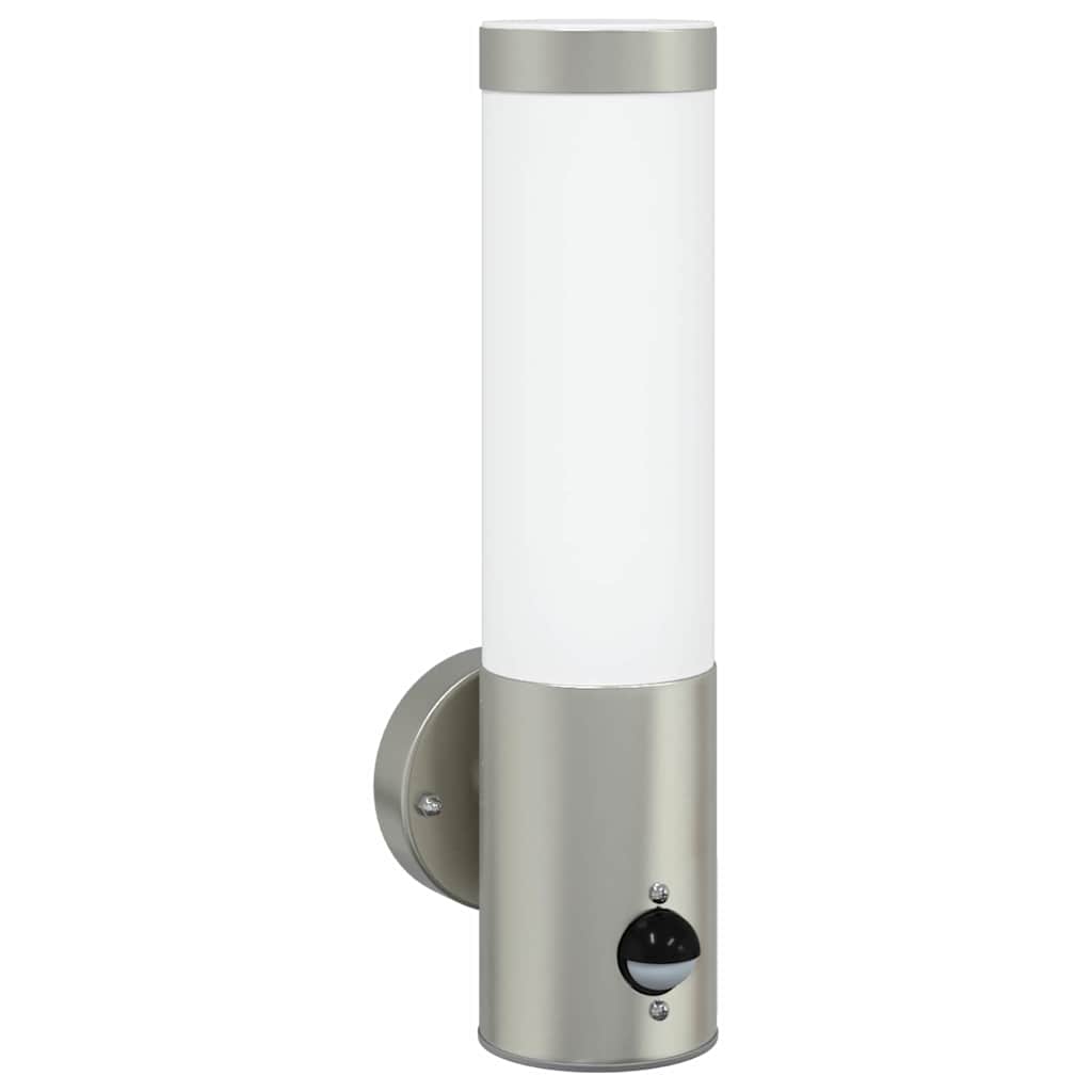vidaXL Εξωτερικά Φωτιστικά Τοίχου 2 pcs Ασημί 12 x 7.5 x 29 εκ