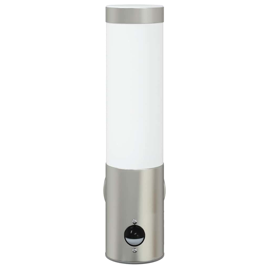 vidaXL Εξωτερικά Φωτιστικά Τοίχου 2 pcs Ασημί 12 x 7.5 x 29 εκ