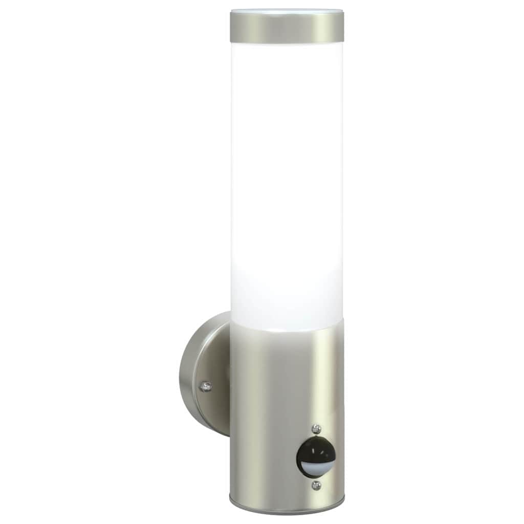 vidaXL Εξωτερικά Φωτιστικά Τοίχου 2 pcs Ασημί 12 x 7.5 x 29 εκ
