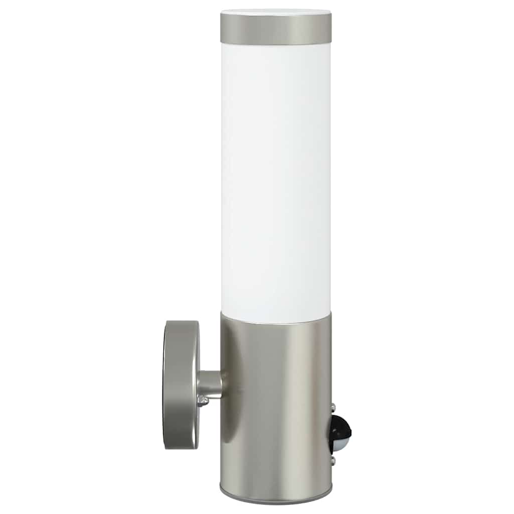 vidaXL Εξωτερικά Φωτιστικά Τοίχου 2 pcs Ασημί 12 x 7.5 x 29 εκ