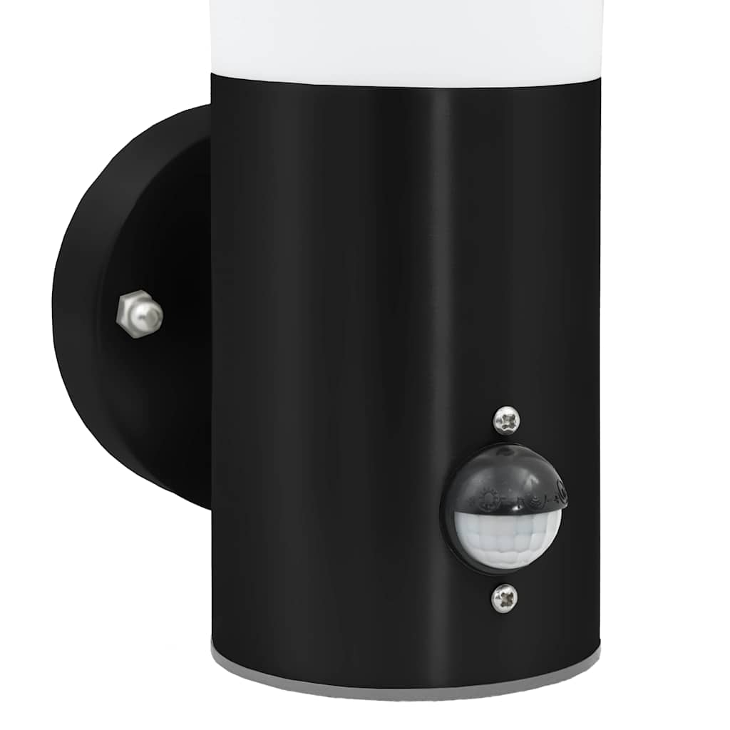 vidaXL Εξωτερικά Φωτιστικά Τοίχου 2 pcs Μαύρο 12 x 7.5 x 29 εκ