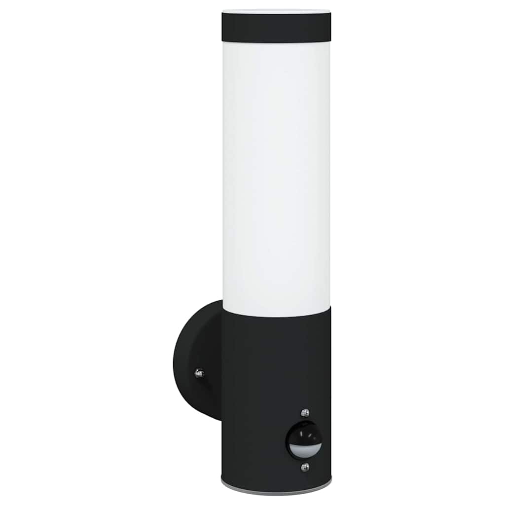 vidaXL Εξωτερικά Φωτιστικά Τοίχου 2 pcs Μαύρο 12 x 7.5 x 29 εκ