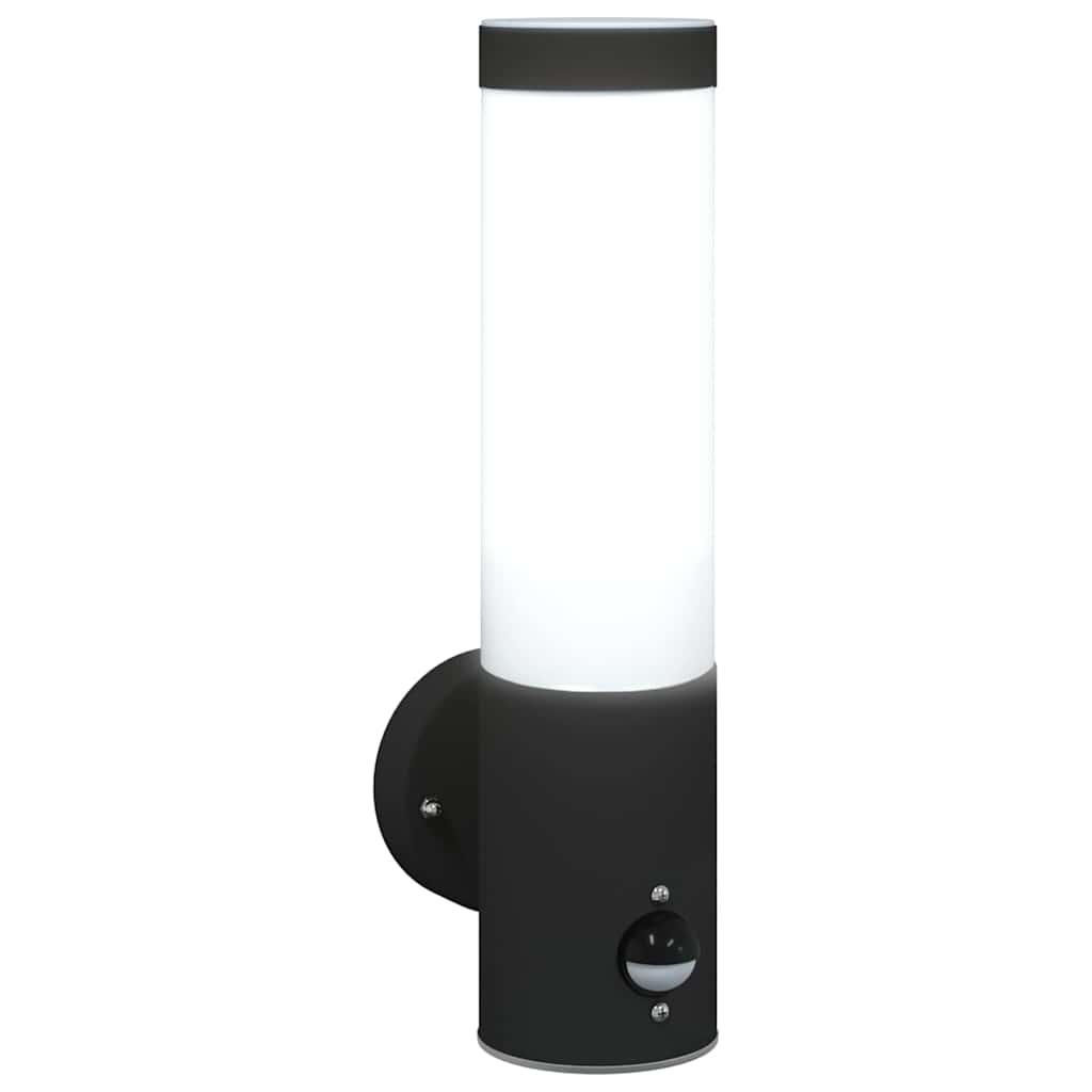 vidaXL Εξωτερικά Φωτιστικά Τοίχου 2 pcs Μαύρο 12 x 7.5 x 29 εκ