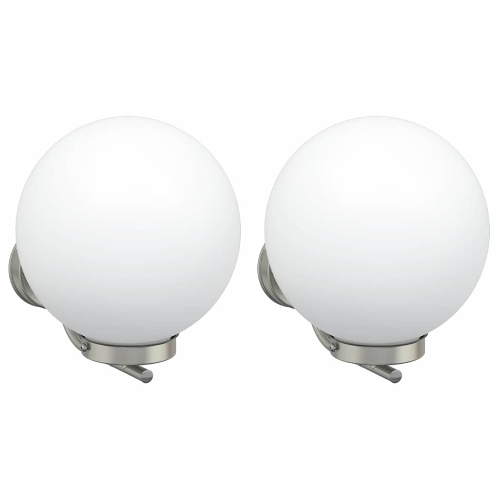 vidaXL Εξωτερικά Φωτιστικά Τοίχου 2 pcs Ασημί 29 x 25 x 33 εκ.