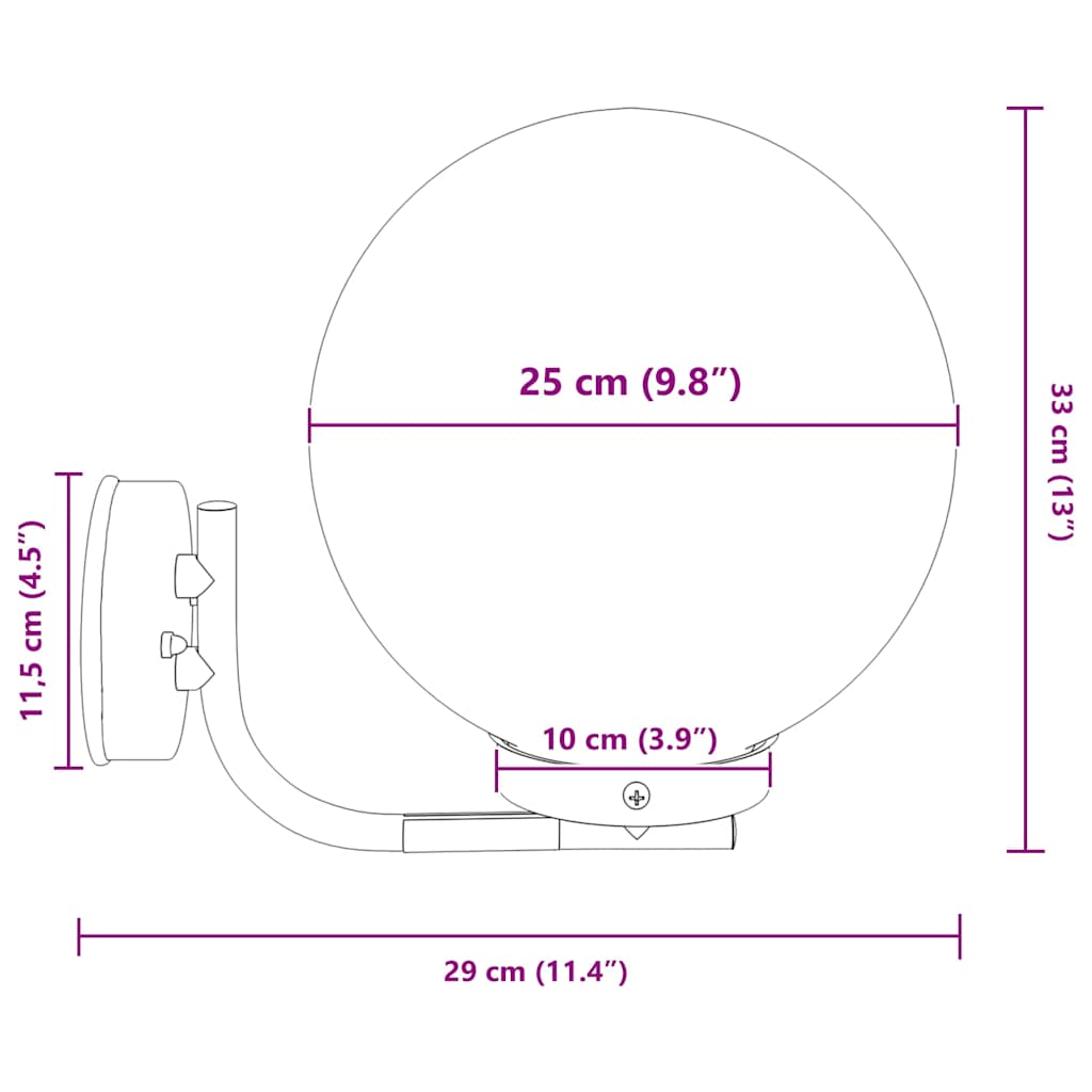vidaXL Εξωτερικά Φωτιστικά Τοίχου 2 pcs Ασημί 29 x 25 x 33 εκ.