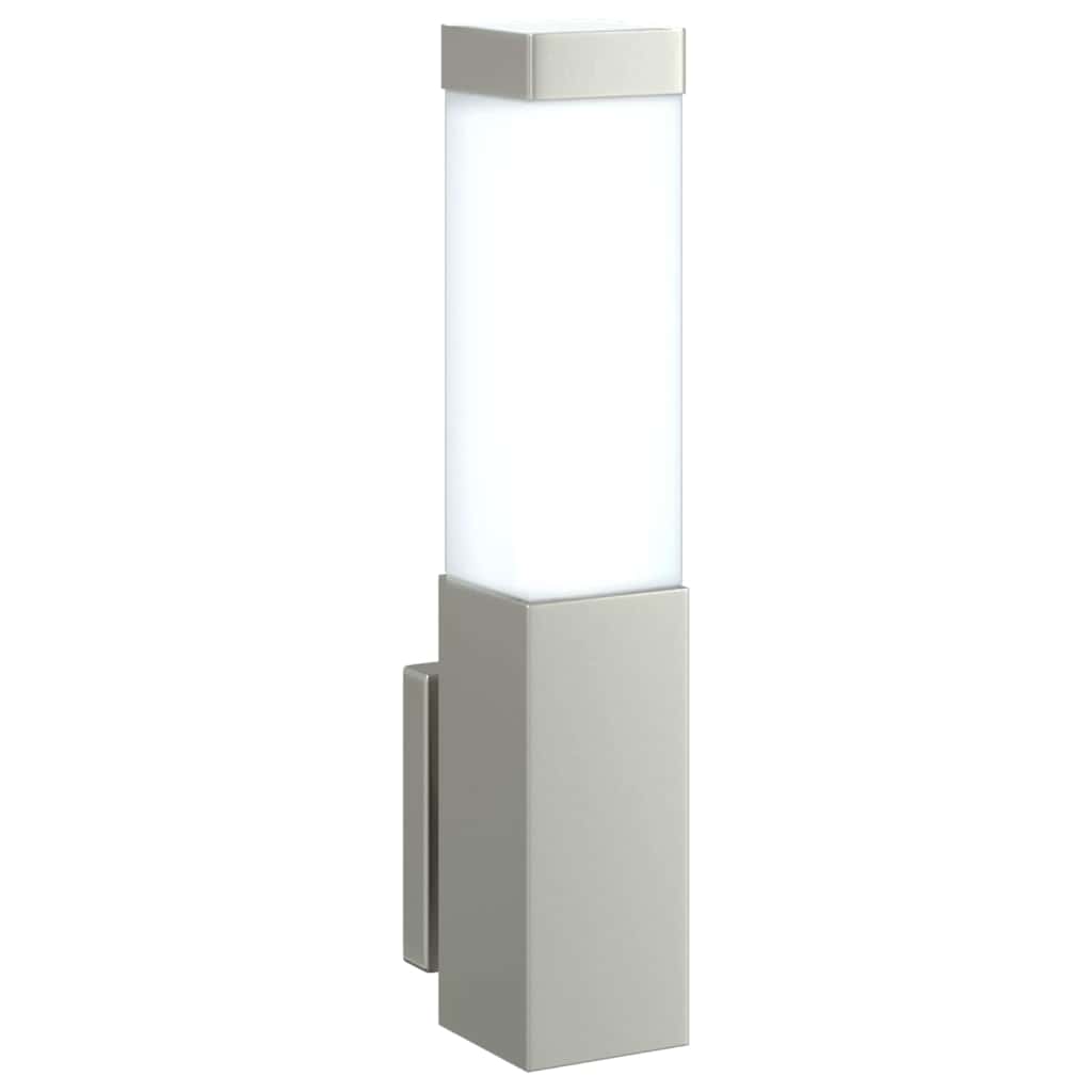 vidaXL Εξωτερικά Φωτιστικά Τοίχου 2 pcs Ασημί 10.5 x 6 x 35 εκ.