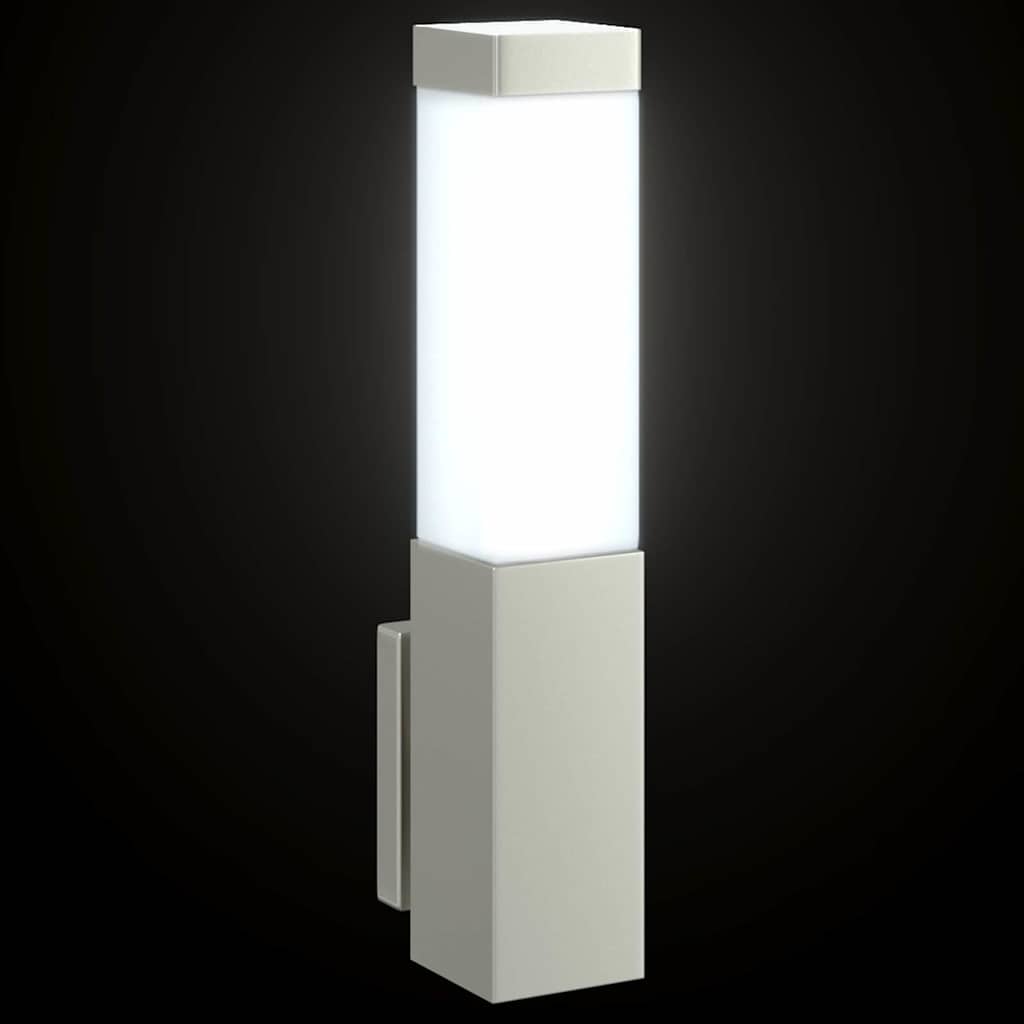 vidaXL Εξωτερικά Φωτιστικά Τοίχου 2 pcs Ασημί 10.5 x 6 x 35 εκ.