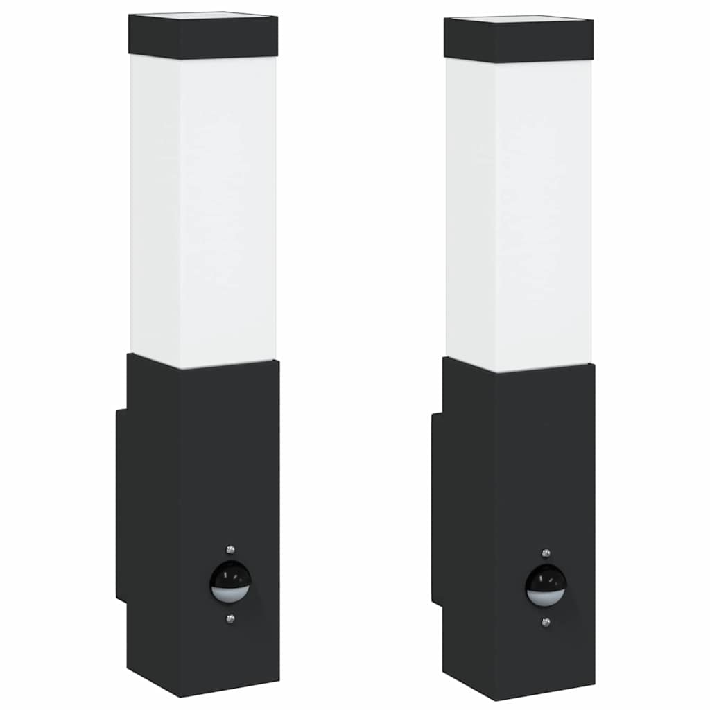 vidaXL Εξωτερικά Φωτιστικά Τοίχου 2 pcs Μαύρο 10.5 x 6 x 35 εκ.