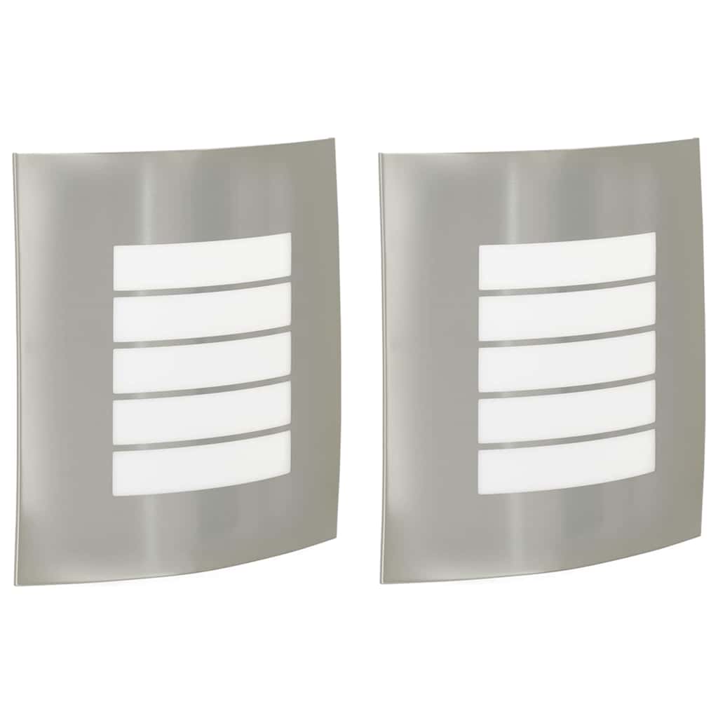 vidaXL Εξωτερικά Φωτιστικά Τοίχου 2 pcs Ασημί 23.5 x 10.5 x 26 εκ