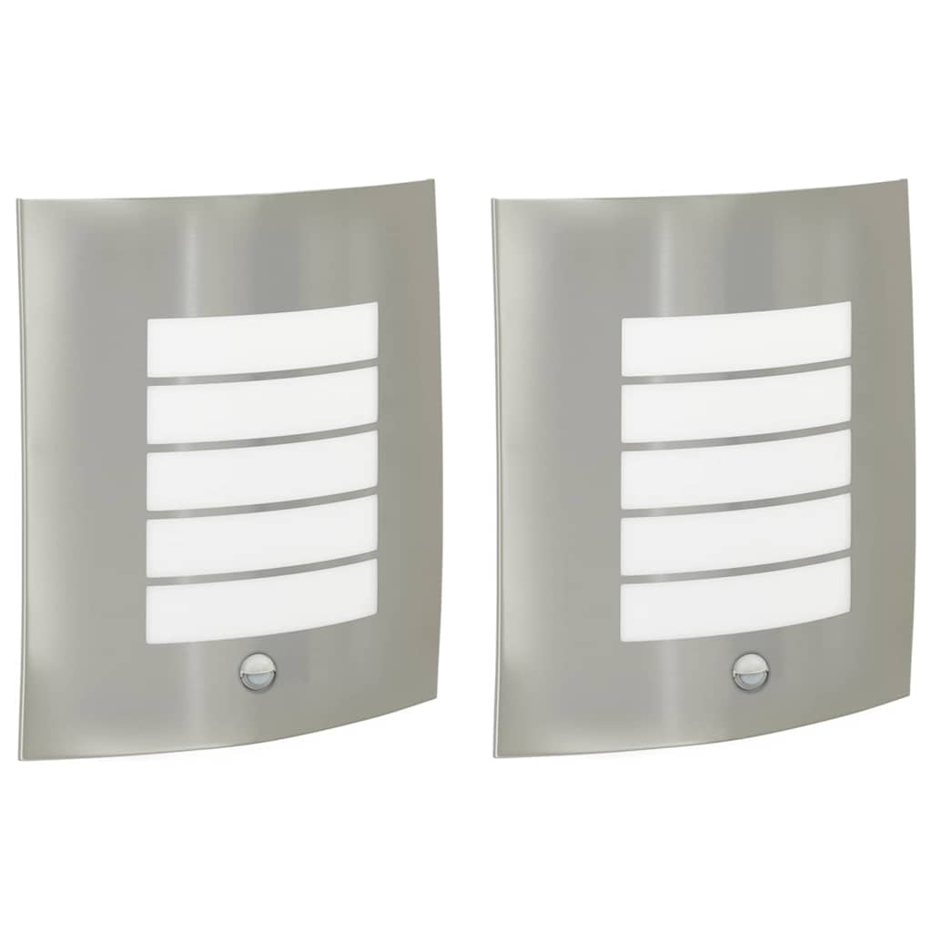 vidaXL Εξωτερικά Φωτιστικά Τοίχου 2 pcs Ασημί 23.5 x 10.5 x 26 εκ