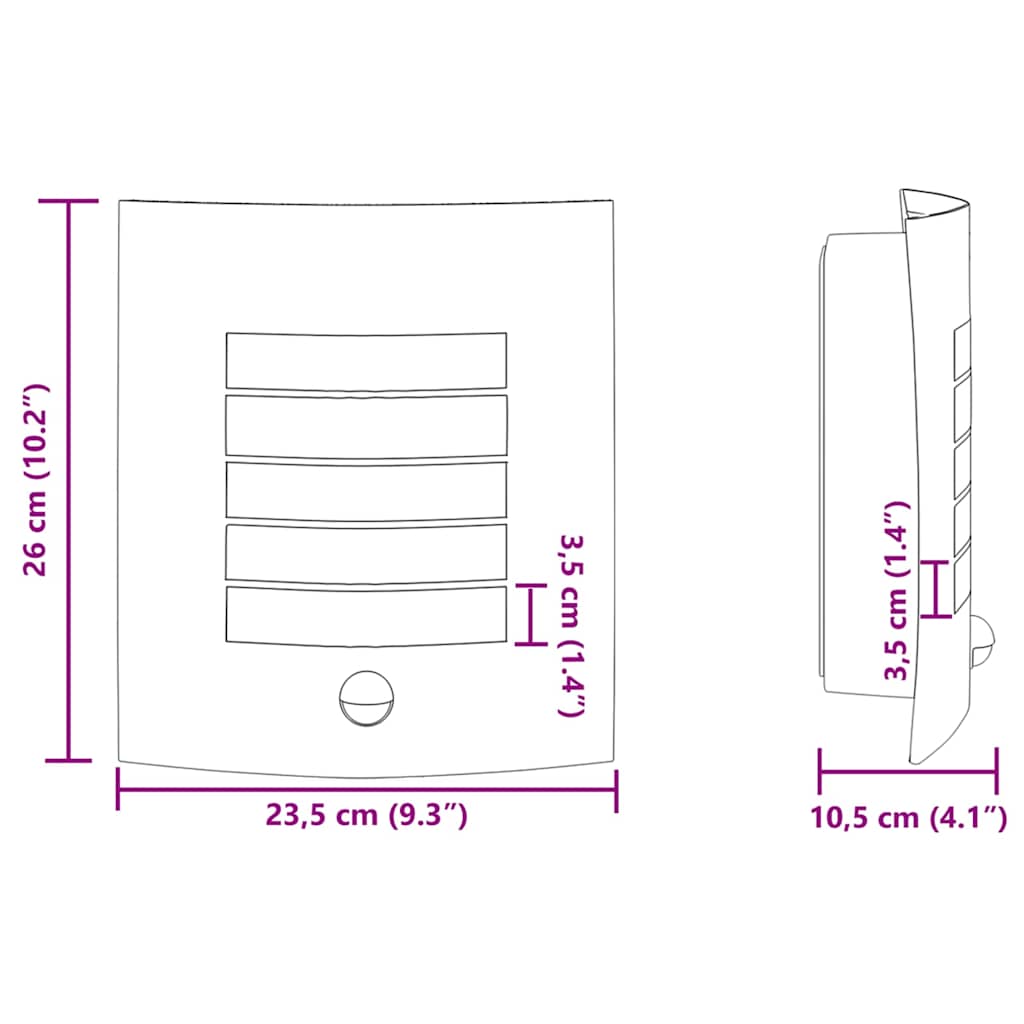 vidaXL Επιτοίχιο φωτιστικό εξωτερικού χώρου 2 pcs Μαύρο