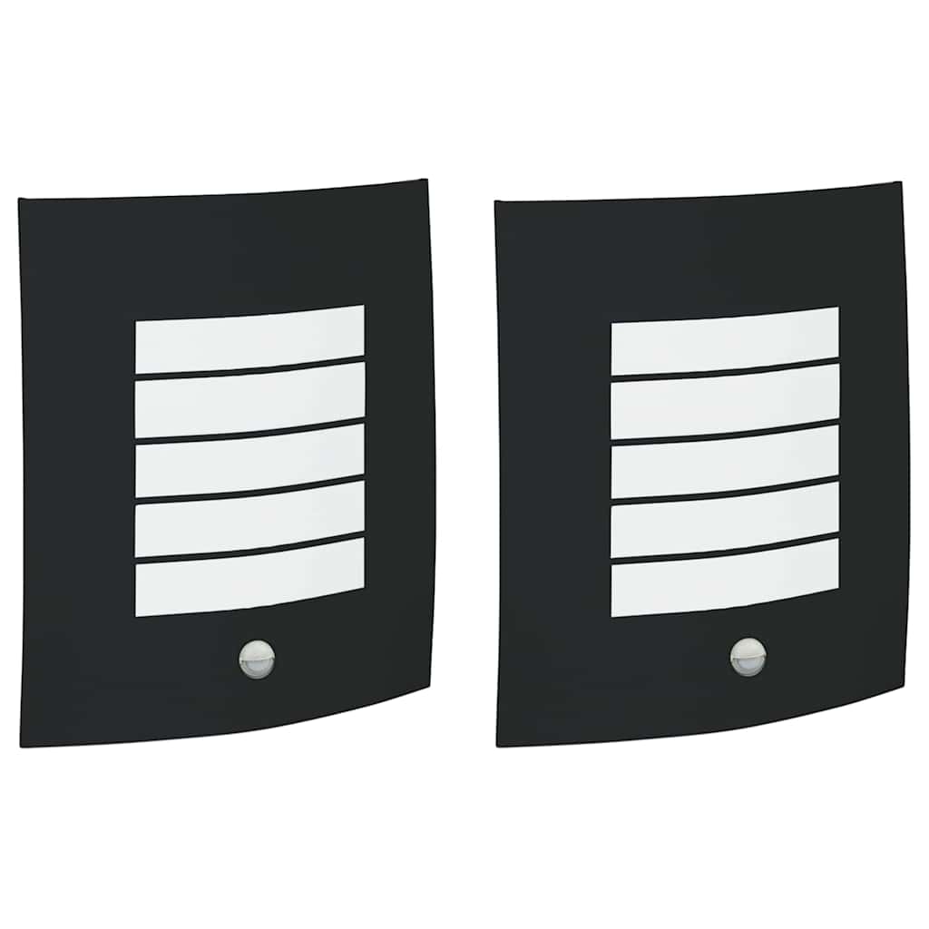 vidaXL Εξωτερικά Φωτιστικά Τοίχου 2 pcs Μαύρο 23.5 x 10.5 x 26 εκ