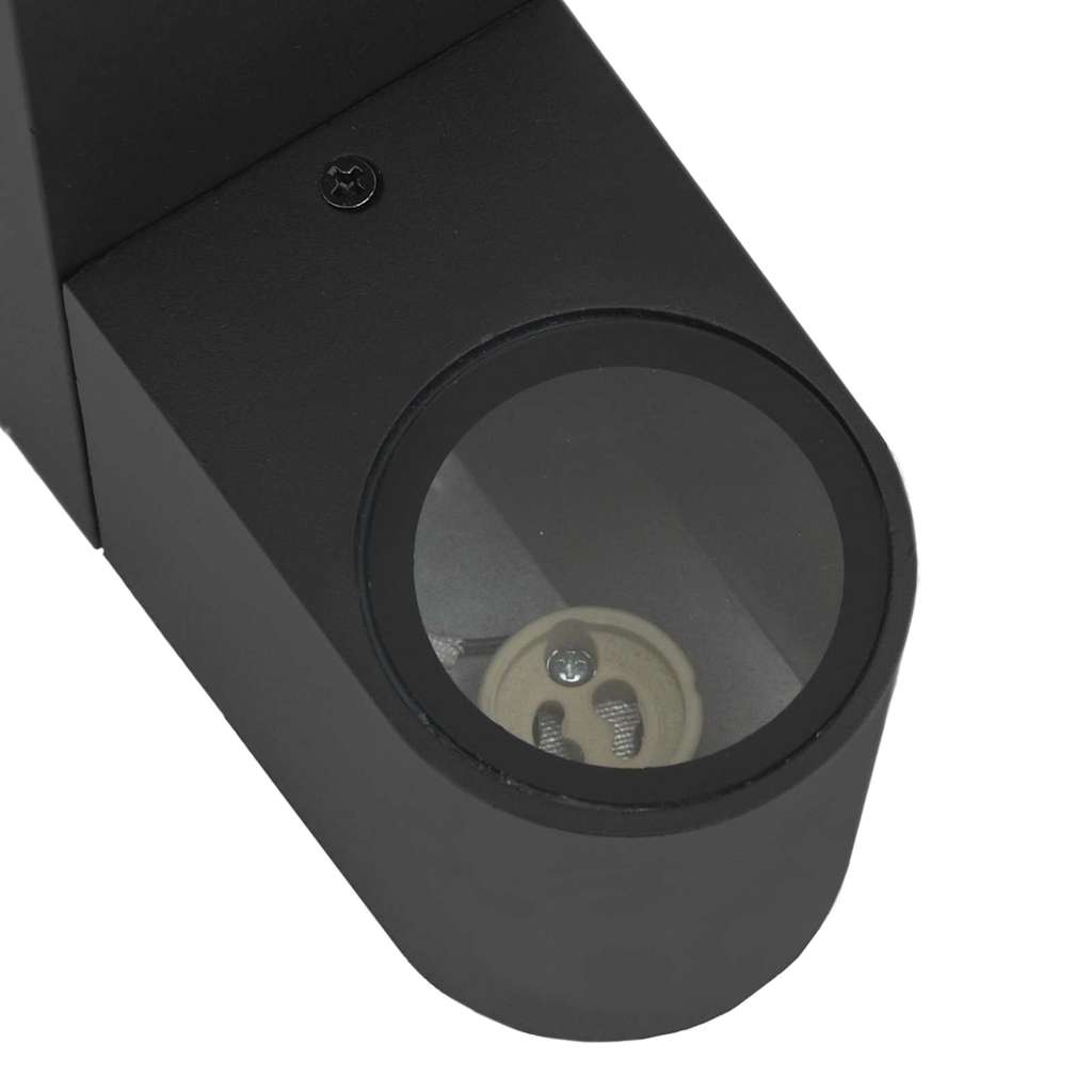 vidaXL Εξωτερικά Φωτιστικά Τοίχου 2 pcs Μαύρο 12 x 7 x 15 εκ.