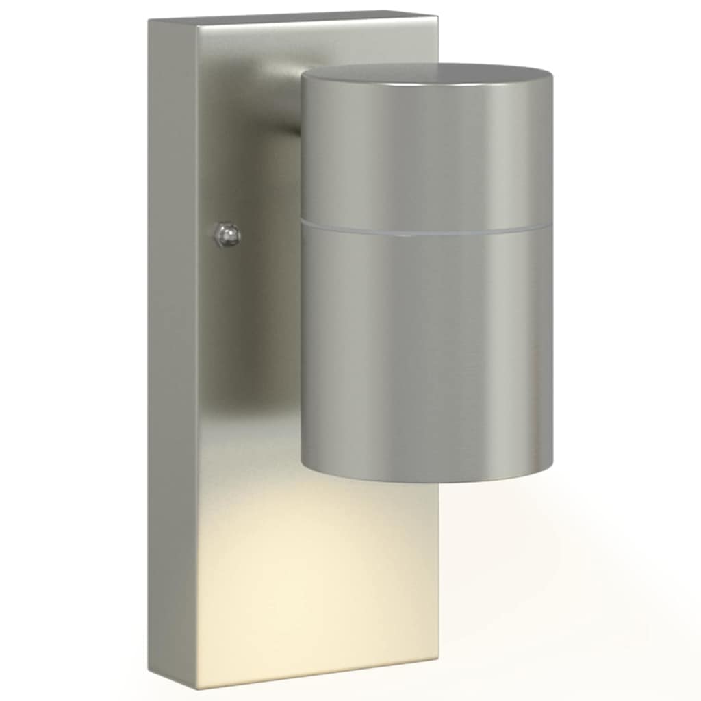vidaXL Εξωτερικά Φωτιστικά Τοίχου 2 pcs Ασημί 6.5 x 10.5 x 16 εκ.