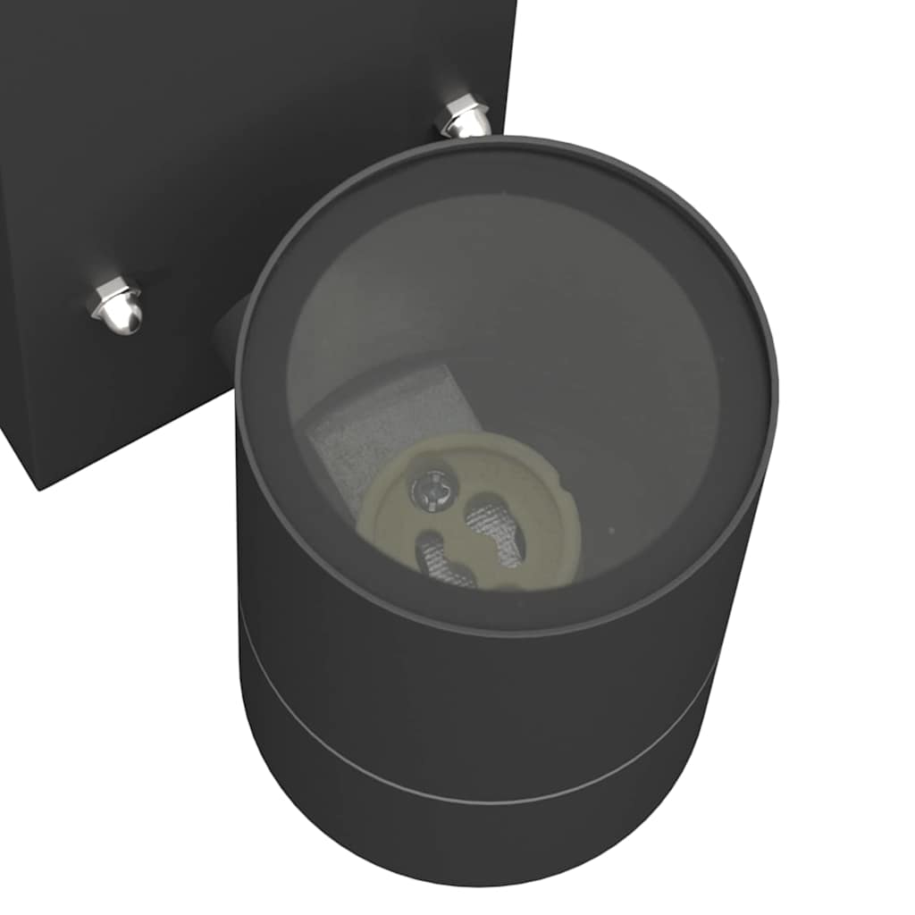 vidaXL Εξωτερικά Φωτιστικά Τοίχου 2 pcs Μαύρο 6.5 x 10.5 x 16 εκ.