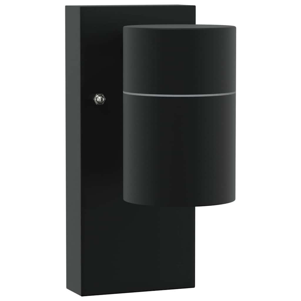 vidaXL Εξωτερικά Φωτιστικά Τοίχου 2 pcs Μαύρο 6.5 x 10.5 x 16 εκ.