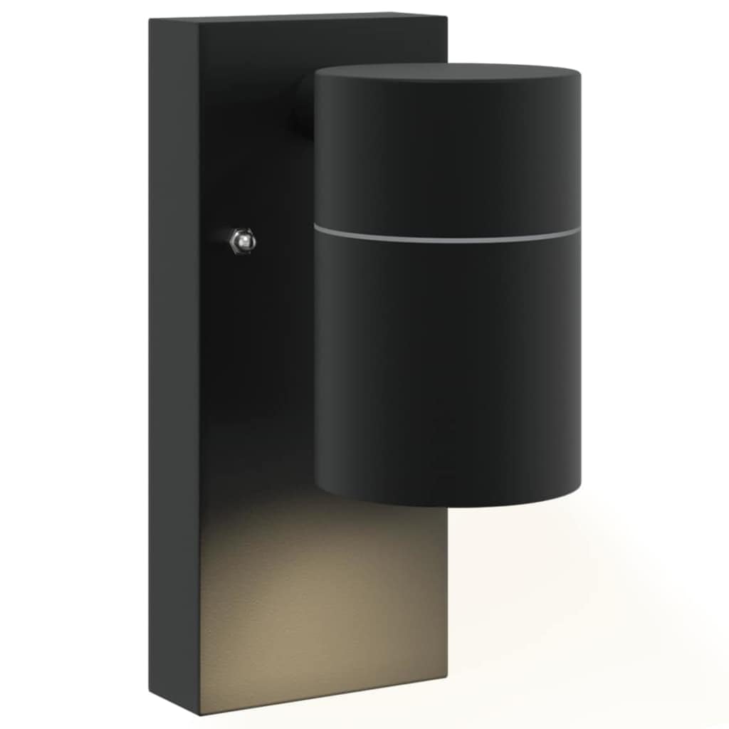 vidaXL Εξωτερικά Φωτιστικά Τοίχου 2 pcs Μαύρο 6.5 x 10.5 x 16 εκ.
