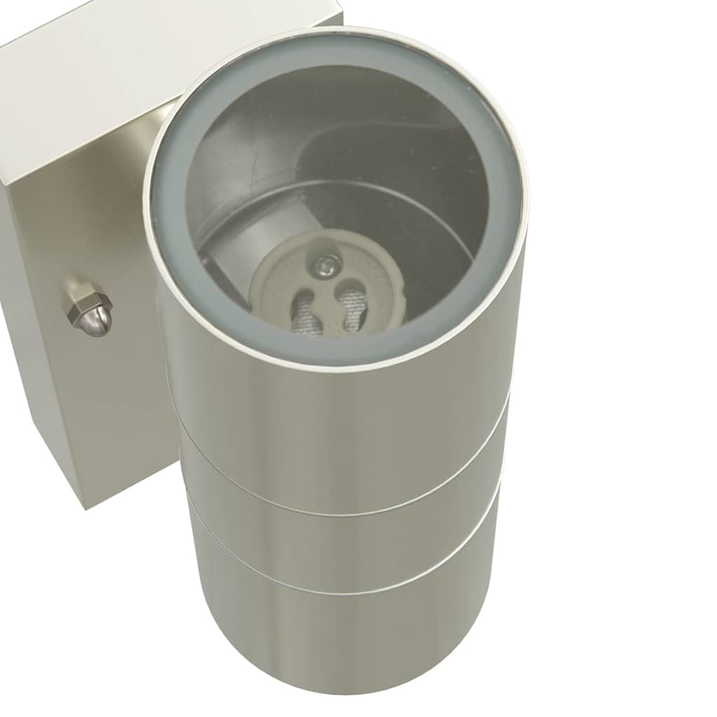 vidaXL Εξωτερικά Φωτιστικά Τοίχου 2 pcs Ασημί 7 x 10 x 22 εκ