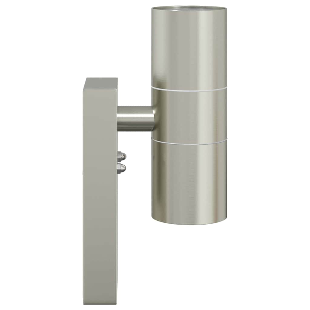 vidaXL Εξωτερικά Φωτιστικά Τοίχου 2 pcs Ασημί 7 x 10 x 22 εκ