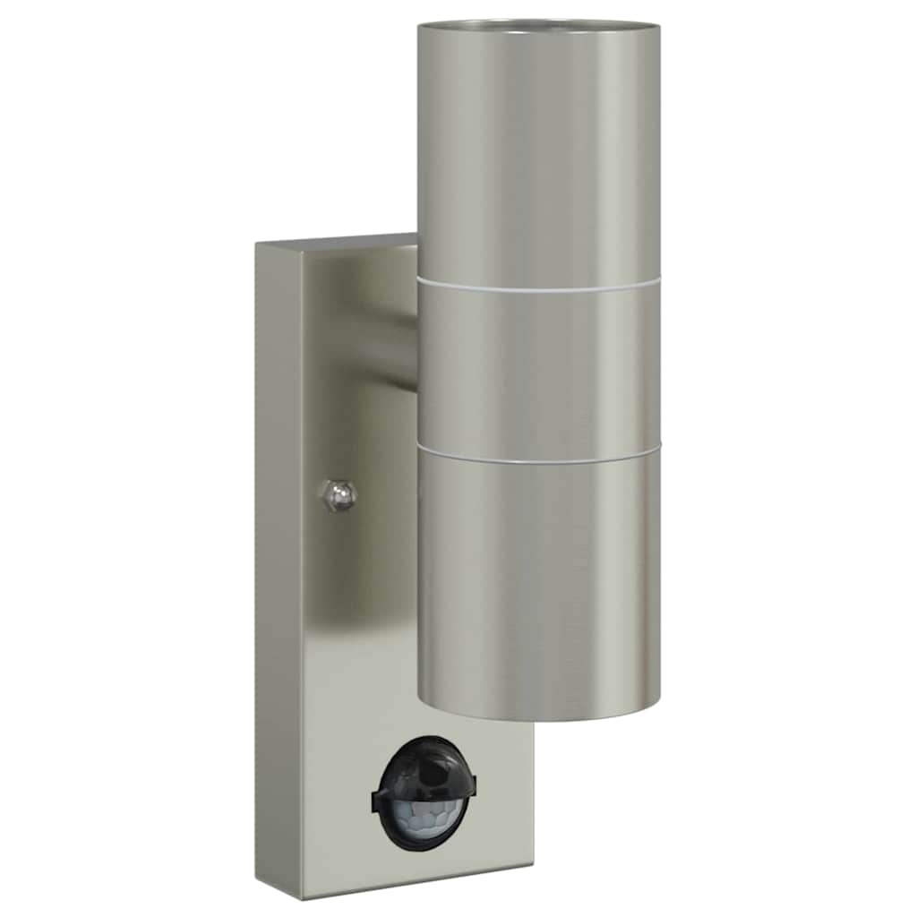 vidaXL Εξωτερικά Φωτιστικά Τοίχου 2 pcs Ασημί 7 x 10 x 22 εκ