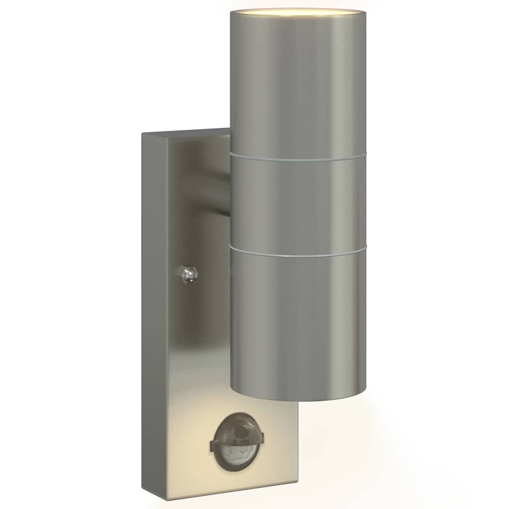 vidaXL Εξωτερικά Φωτιστικά Τοίχου 2 pcs Ασημί 7 x 10 x 22 εκ