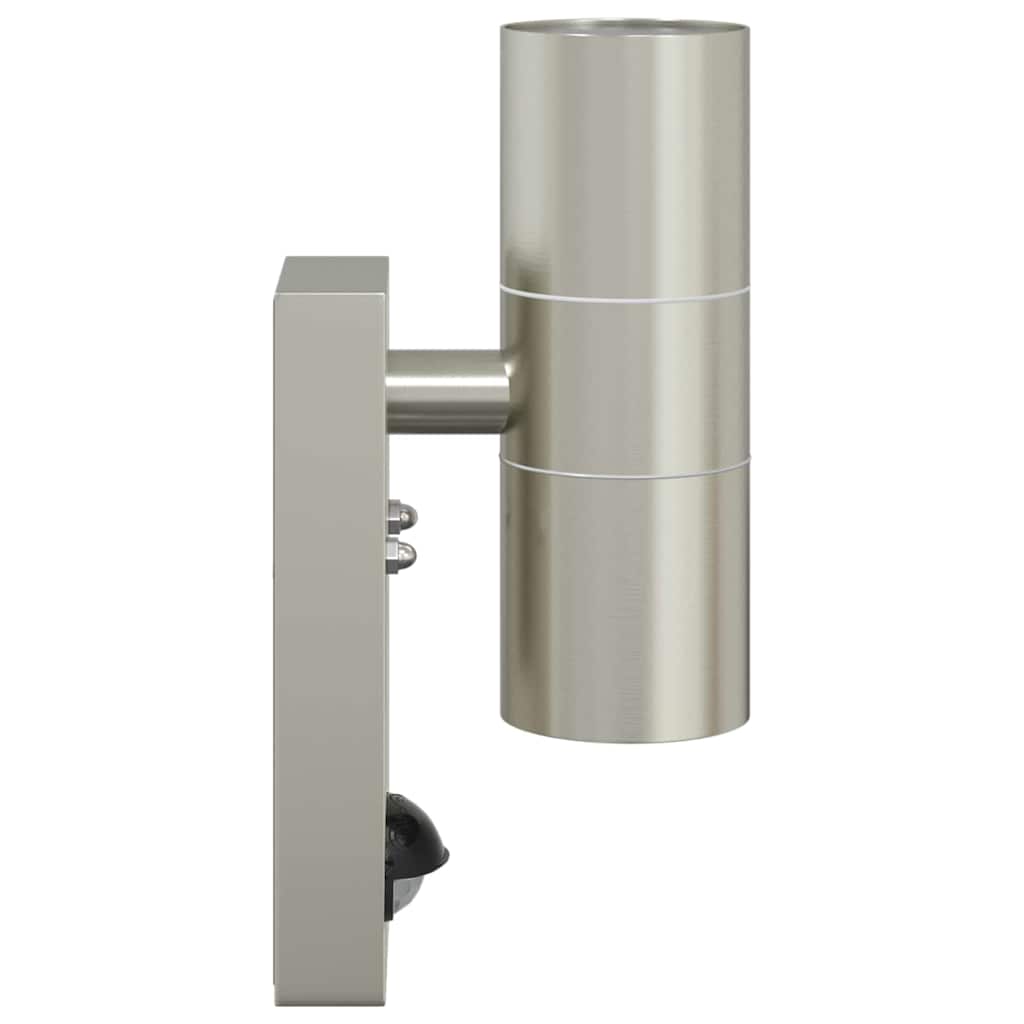 vidaXL Εξωτερικά Φωτιστικά Τοίχου 2 pcs Ασημί 7 x 10 x 22 εκ