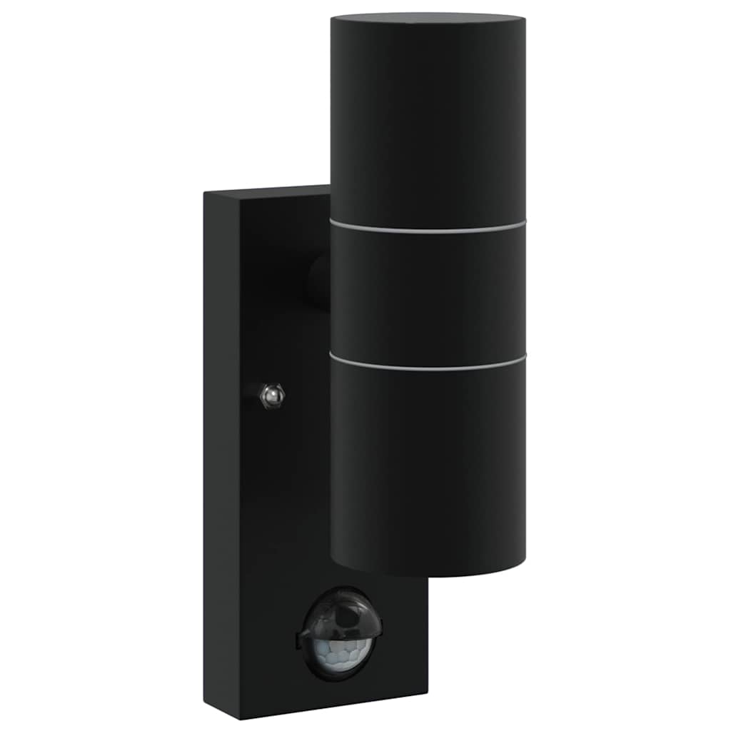 vidaXL Εξωτερικά Φωτιστικά Τοίχου 2 pcs Μαύρο 7 x 10 x 22 εκ
