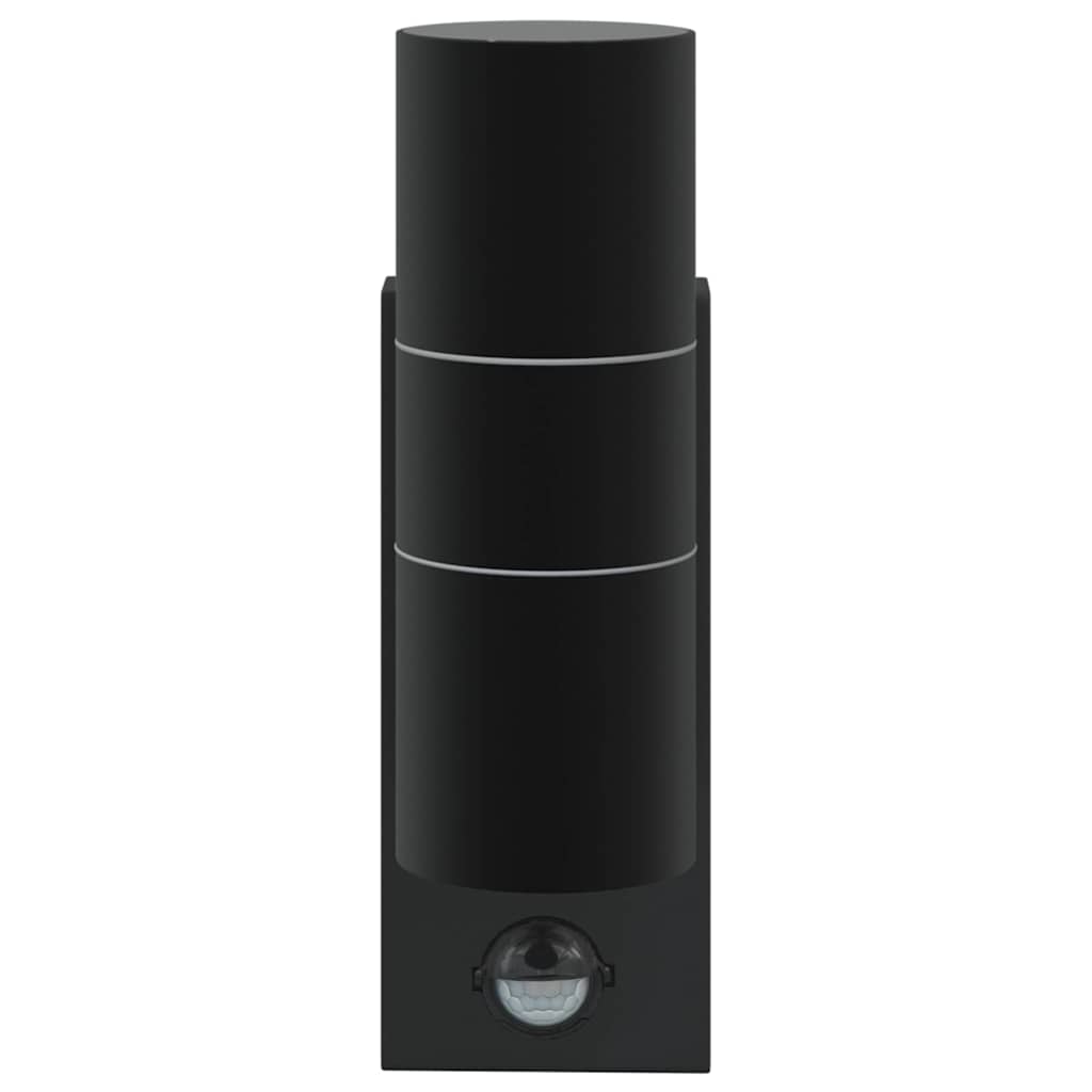 vidaXL Εξωτερικά Φωτιστικά Τοίχου 2 pcs Μαύρο 7 x 10 x 22 εκ