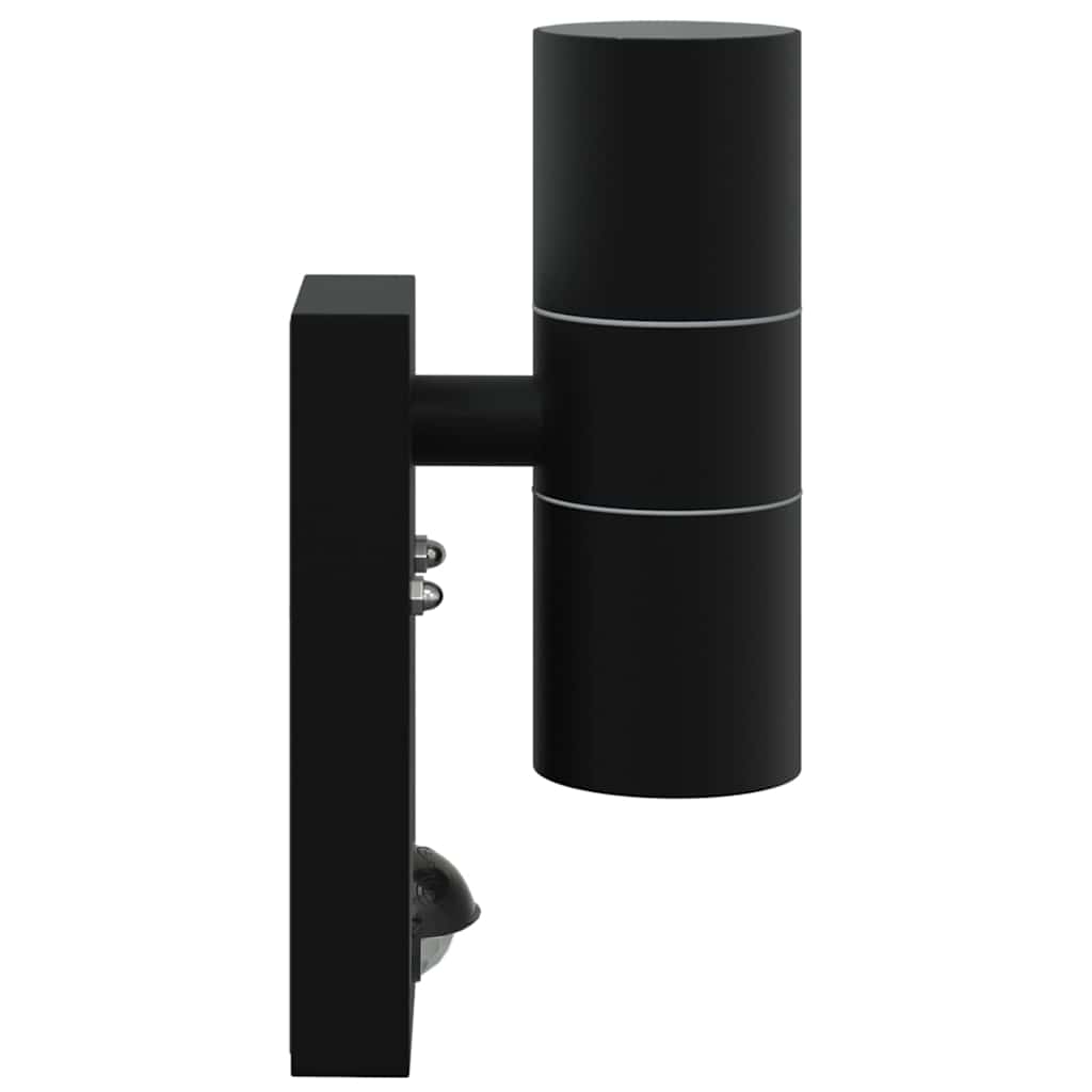 vidaXL Εξωτερικά Φωτιστικά Τοίχου 2 pcs Μαύρο 7 x 10 x 22 εκ