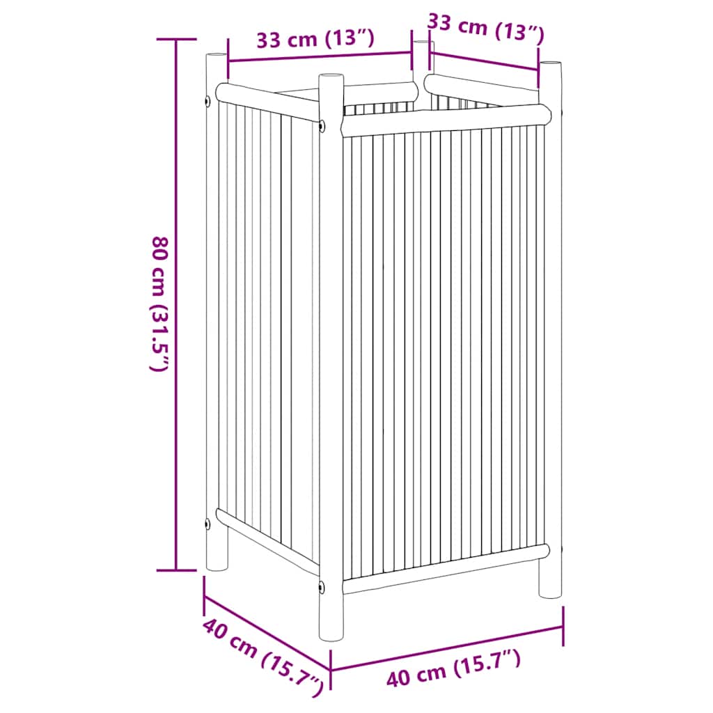 vidaXL Ζαρντινιέρα 40x40x80 εκ. από Μπαμπού