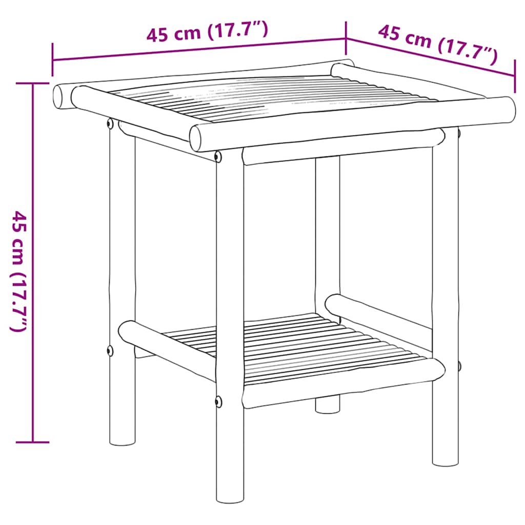vidaXL Τραπεζάκι Σαλονιού 45 x 45 x 45 εκ. από Μπαμπού