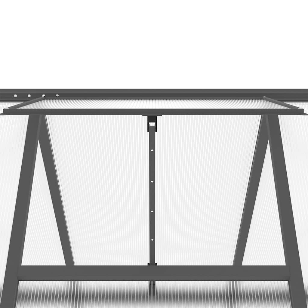 vidaXL Θερμοκήπιο με Πλαίσιο Βάσης Ανθρακί 224x169x202 εκ. Αλουμινίου