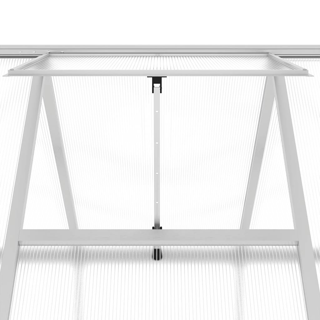 vidaXL Θερμοκήπιο με Πλαίσιο Βάσης Ασημί 334x169x202 εκ. Αλουμινίου