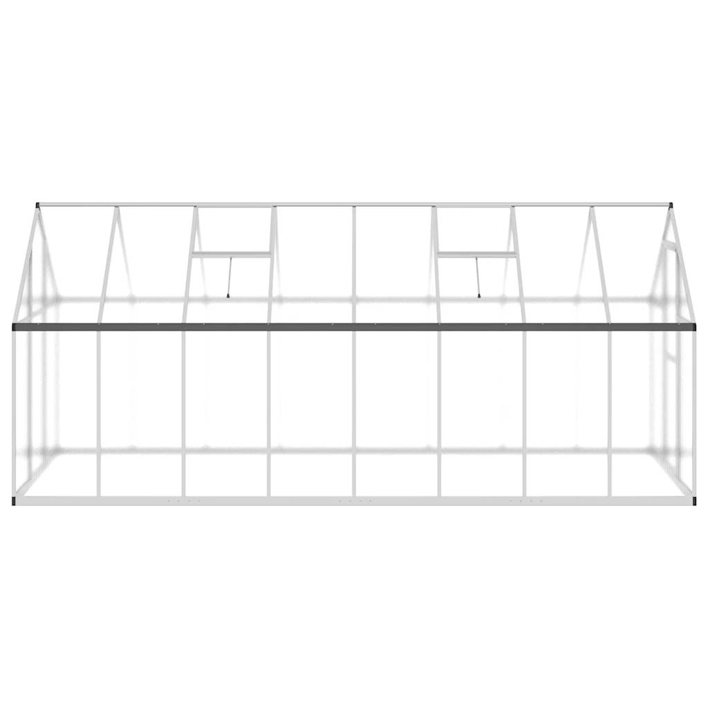 vidaXL Θερμοκήπιο με Πλαίσιο Βάσης Ασημί 445x169x195 εκ. Αλουμινίου