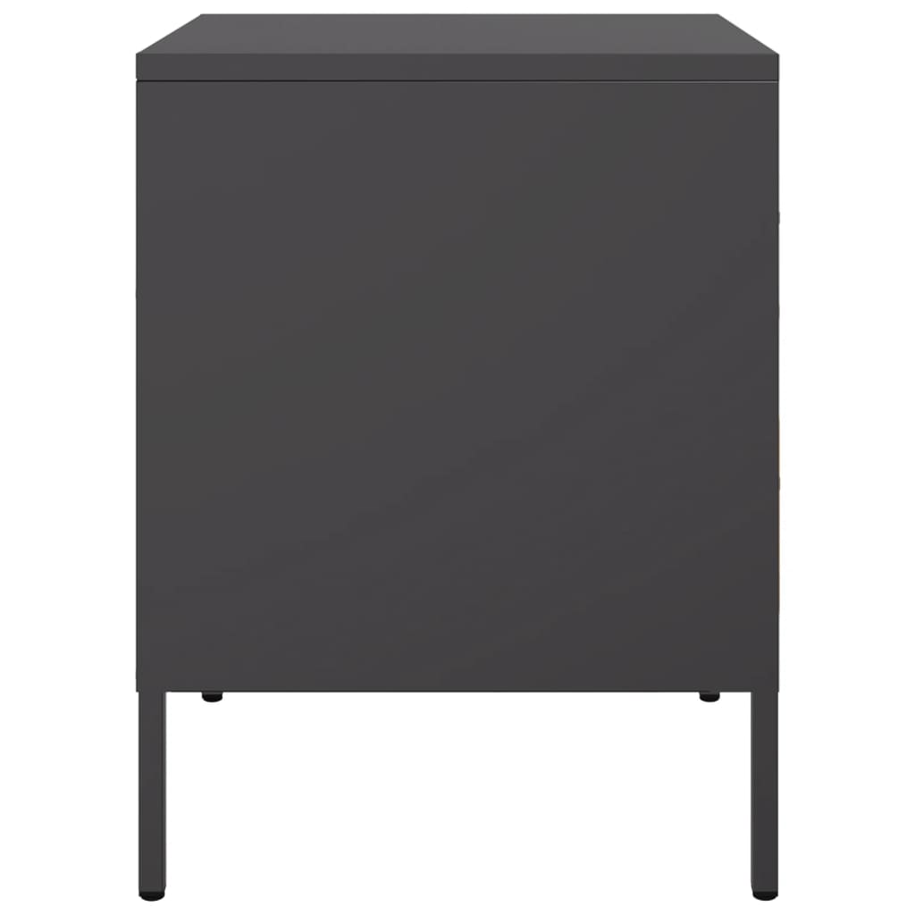 vidaXL Κομοδίνα 2 τεμ. Μαύρα 36x39x50,5 εκ. Χάλυβα