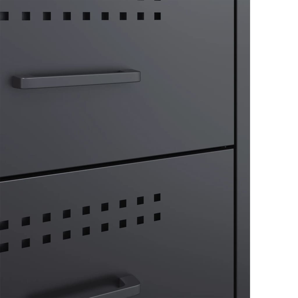 vidaXL Κομοδίνα 2 τεμ. Ανθρακί 36x39x50,5 εκ. από Χάλυβα