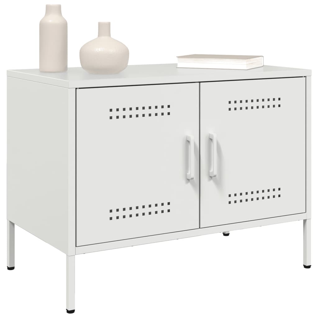vidaXL Έπιπλα Τηλεόρασης 2 τεμ. Λευκό 68x39x50,5 εκ. από Χάλυβα