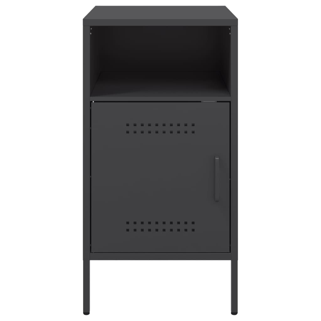vidaXL Κομοδίνο Μαύρο 36x39x68 εκ. από Χάλυβα
